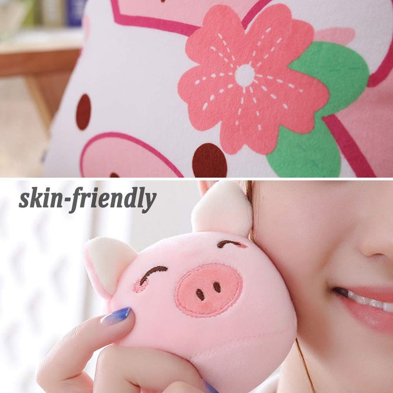 REFAHB Cute Throw Pillow Stuffed Animal Toys Removable Fluffy Piggy Creative Gifts for Teens Girls Kids - Image 4
