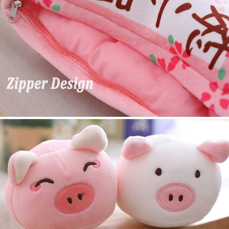 REFAHB Cute Throw Pillow Stuffed Animal Toys Removable Fluffy Piggy Creative Gifts for Teens Girls Kids - Image 5