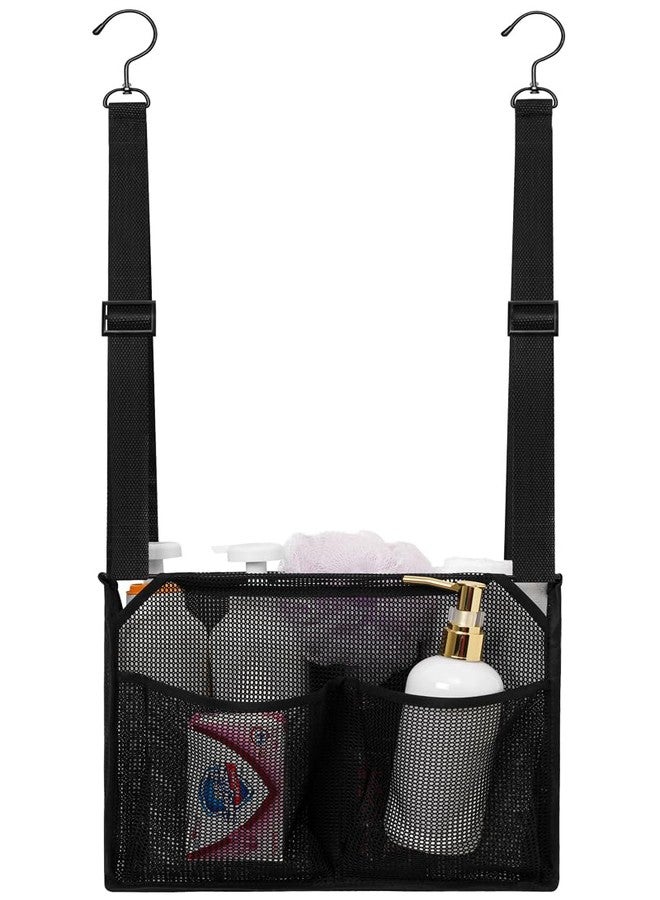 ALYER Mesh Shower Caddy, Bath Organizer with Adjustable Hanging Straps, Multipurpose Storage Bag for College,Camp,RV, Travel and Gym (Black) - Image 1