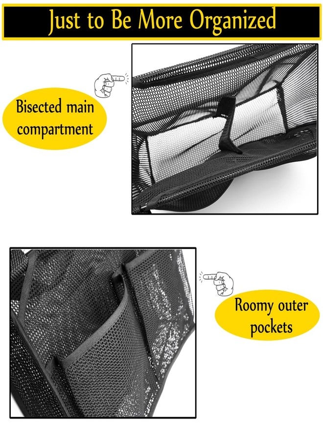 ALYER Mesh Shower Caddy, Bath Organizer with Adjustable Hanging Straps, Multipurpose Storage Bag for College,Camp,RV, Travel and Gym (Black) - Image 4