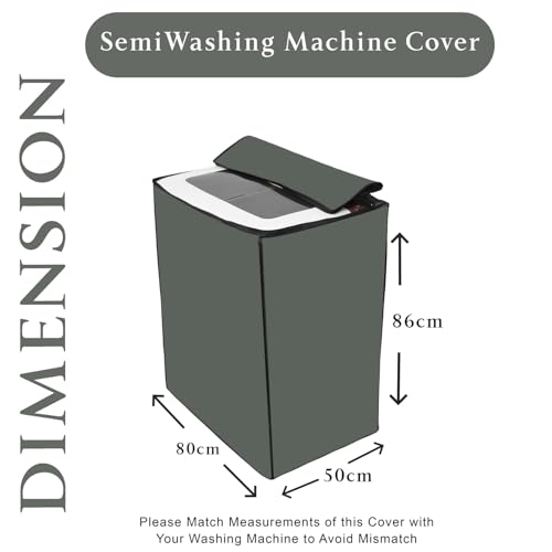 Star Weaves Polyester Washing Machine Cover Compatible for LG 6 KG Semi-Automatic Top Loading P6001RG, Grey - Image 3