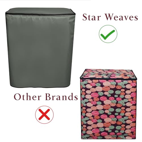 Star Weaves Polyester Washing Machine Cover Compatible for LG 6 KG Semi-Automatic Top Loading P6001RG, Grey - Image 5