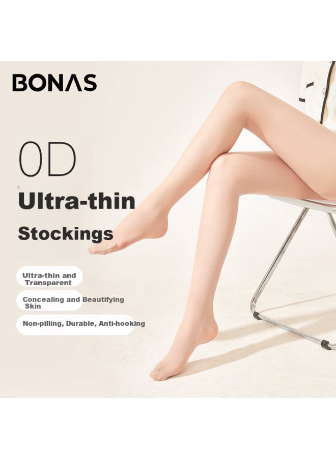 Bonas Ultra-thin 0.01 High-transparency Sheer Stockings, Spring And Summer, Cuttable To Slim Legs, High-elastic Pantyhose