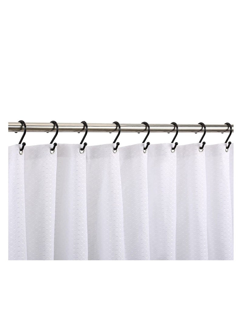 Y&D Black Shower Curtain Hooks, Metal Rust Resistant Rings Decorative, S Shaped ​Hooks Hangers for Bathroom Curtains,Clothing,Towels(12 PCS)  - Image 4