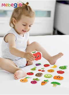 MEBEGIN Wooden Puzzles Toys Vegetable Theme Set of 22 Wood Learning Travel Toys for Children Early Education Educational Montessori Toys  - Image 4