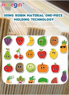 MEBEGIN Wooden Puzzles Toys Vegetable Theme Set of 22 Wood Learning Travel Toys for Children Early Education Educational Montessori Toys  - Image 3