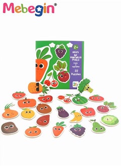 MEBEGIN Wooden Puzzles Toys Vegetable Theme Set of 22 Wood Learning Travel Toys for Children Early Education Educational Montessori Toys  - Image 1