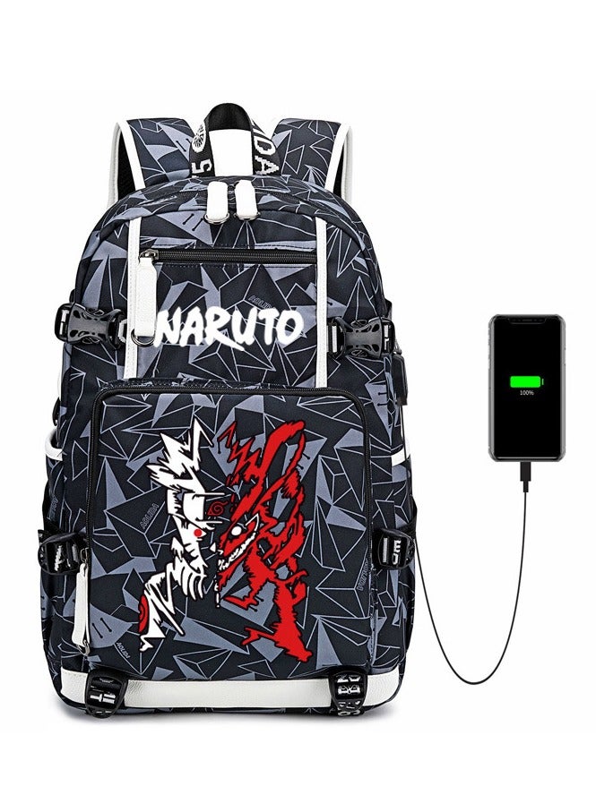 Naruto schoolbag Male Kakashi Naruto Sharingan Ltachi Sasuke Backpack Trendy Backpack Large Capacity - Image 1
