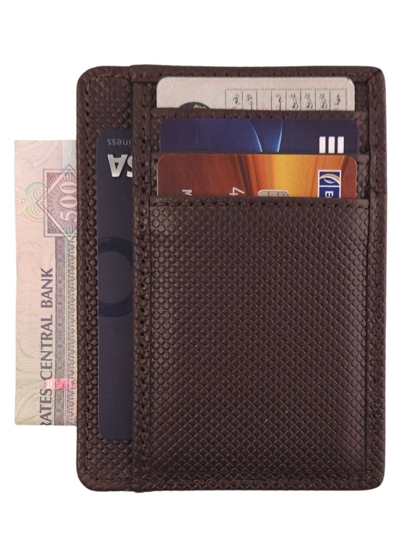Native Comfort محفظة جلدية أصلية لحامل البطاقات للرجال، مادة جلدية فاخرة مع قسم متعدد الاستخدامات، مثالية للسفر والاستخدام اليومي، هدية مثالية لأي مناسبة - شوكولاتة - Image 1