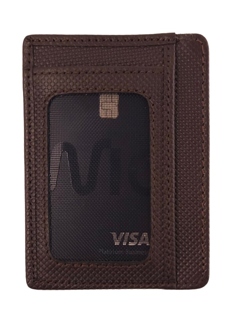 Native Comfort محفظة جلدية أصلية لحامل البطاقات للرجال، مادة جلدية فاخرة مع قسم متعدد الاستخدامات، مثالية للسفر والاستخدام اليومي، هدية مثالية لأي مناسبة - شوكولاتة - Image 2