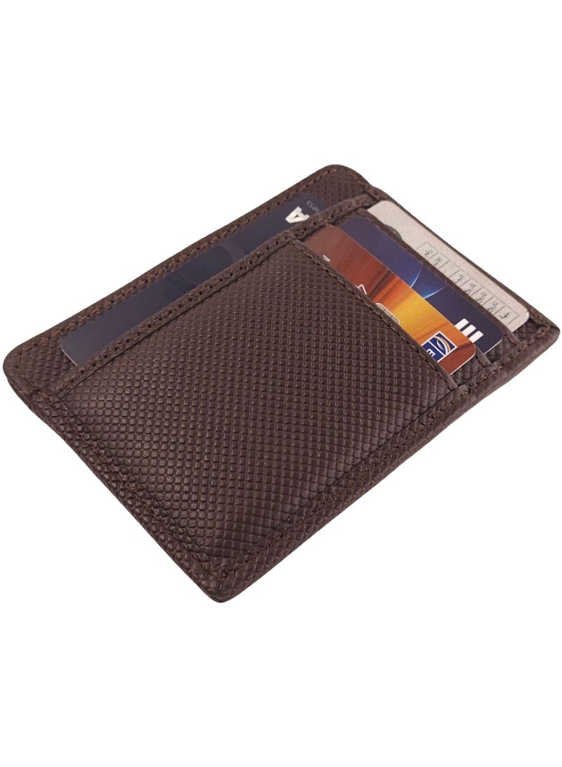 Native Comfort محفظة جلدية أصلية لحامل البطاقات للرجال، مادة جلدية فاخرة مع قسم متعدد الاستخدامات، مثالية للسفر والاستخدام اليومي، هدية مثالية لأي مناسبة - شوكولاتة - Image 4