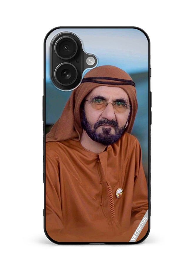 VR CREATIVE Protective Case Cover For Apple iPhone 16 Plus Sheikh Mohammed Bin Rashid Al Maktoum Design Multicolour