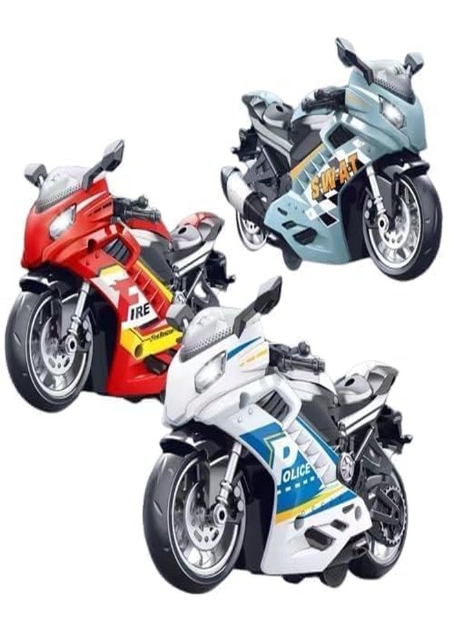 BELLABOTA لعبة دراجة نارية بيلابوتا، لعبة دراجة نارية تعمل بالسحب للخلف، هدية صغيرة مع موسيقى وإضاءة، دراجة نارية لاتيه للأطفال من عمر 3 إلى 8 سنوات، أفضل هدية عيد ميلاد، سيتم إرسال لون عشوائي (دراجة رياضية). - Image 1