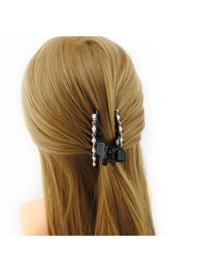 Meilliwish Gem Pearl Cute Beautiful Hair Claw Clip for Women 1 PCS(D79)(Long) - Image 5
