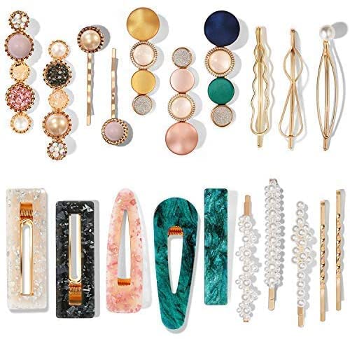 FASH GIRLYZ ATTIRE Macaron Pearl Acrylic Resin Metal Fashion Hair Clips Set Handmade Cute Hair Barrettes Bobby Pins Gold Metal Hairpin Hair Accessories Pack of 10 - Image 4
