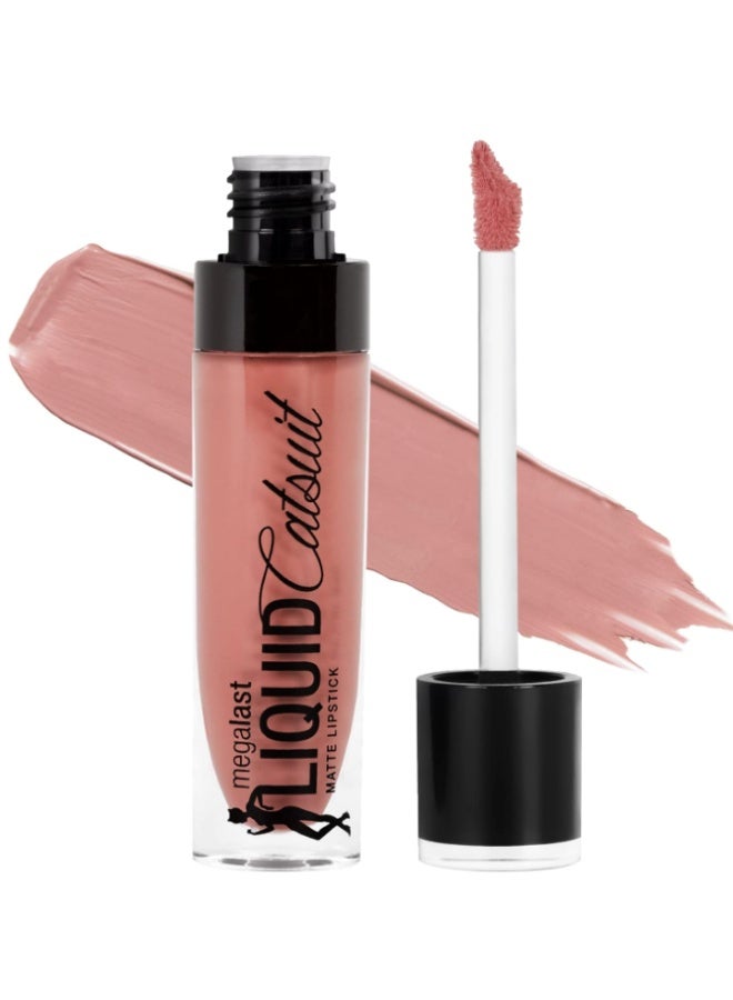 Nicka K أحمر شفاه سائل ماتي من ويت ن وايلد ميغالاست كاتسوت، لون شفاه مكياج، تركيبة كريمية مرطبة، مقاوم للتلطخ، يدوم طويلاً، خوخ نودست - Image 1