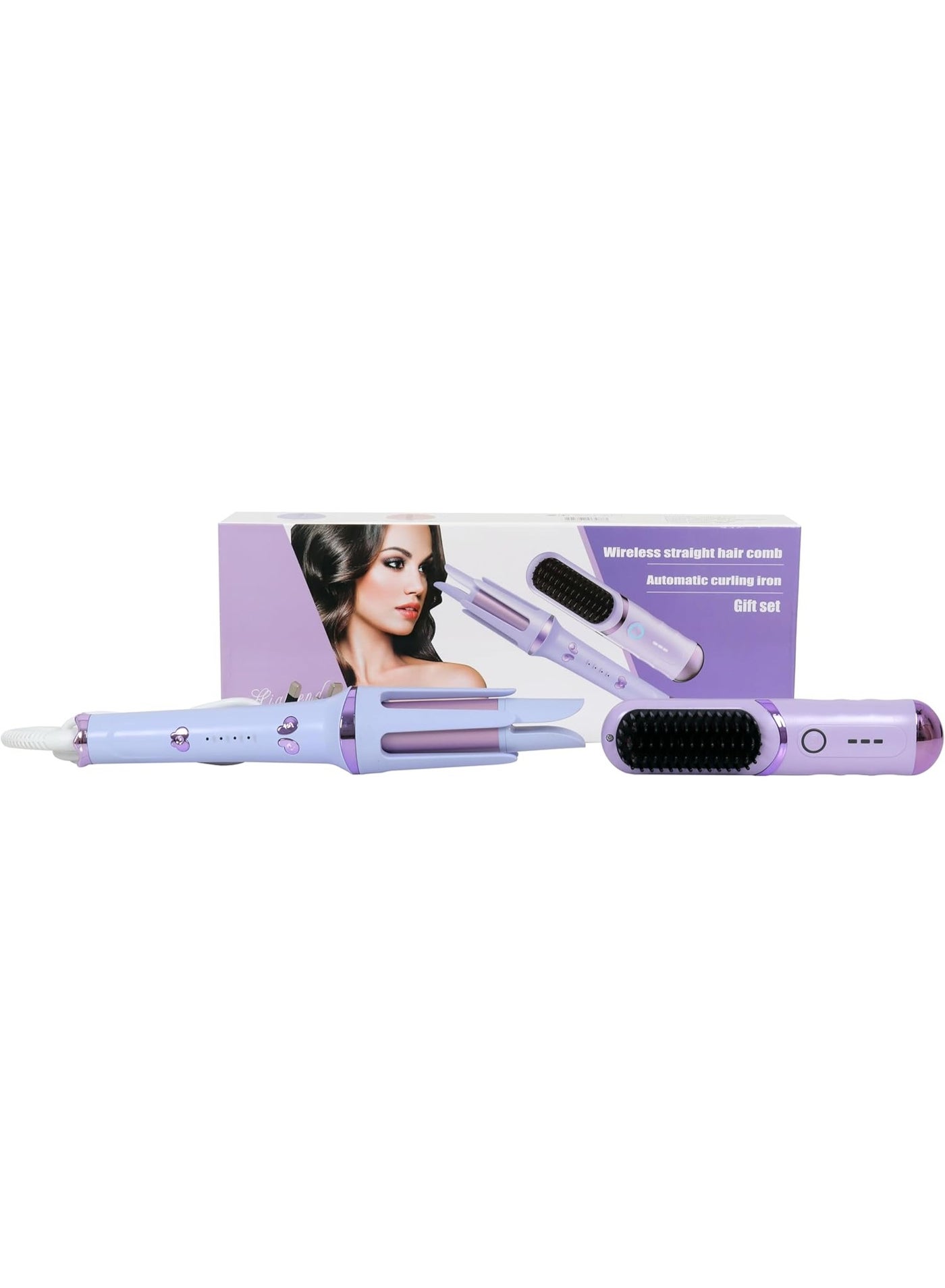 2-in-1 Hair Straightener Comb & Automatic Curling Iron – Professional Dual-Use Styling Tool with 3 Temperature Settings, Fast Heating, 2-Way Rotation, Anti-Scald Design, Travel-Friendly Hair Styler