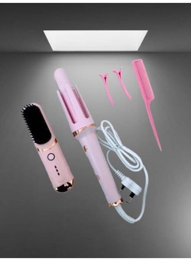 MUNTAQI 2-in-1 Hair Straightener Comb & Automatic Curling Iron – Professional Dual-Use Styling Tool with 3 Temperature Settings, Fast Heating, 2-Way Rotation, Anti-Scald Design, Travel-Friendly Hair Styler - Image 3