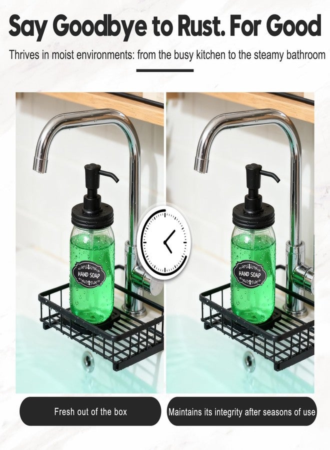 Watsango Plastic Soap Dispenser Set, 1.2CC Rustproof Pump and Lids for Regular Mouth Mason Jars, Quick Assemble Accessories for Farmhouse Kitchen Bathroom Counter Decor - 4 Pack Black - Image 5