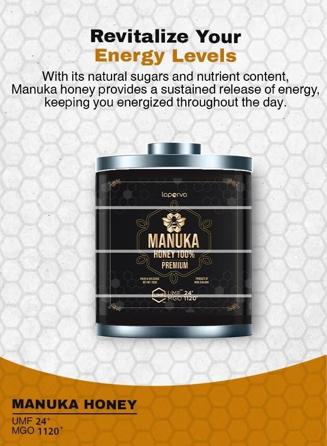 Laperva Manuka Honey - UMF 25+ Certified, 1200 MGO, Raw and Unprocessed - Premium Quality Honey for Health and Wellness - Image 2