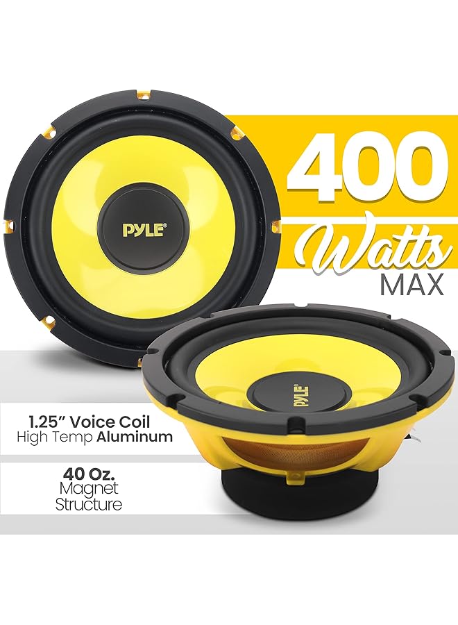 Pyle Usa Car Midbass Speaker System - Pro 8 Inch 400 Watt 4 Ohm Auto Mid-Bass Component Poly Woofer Audio Sound Speakers For Car Stereo W/ 40 Oz Magnet, 50Hz-5Khz Frequency, 3.58” Mount Depth - Plg81 - Image 3