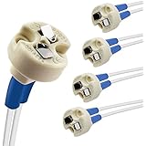 DiCUNO Bi-Pin Base, G4, G6.35, GY6.35, GX5.3, GU5.3, MR16, GZ4 MR11, Halogen Incandescent Led Socket Ceramic Wire - Image 1