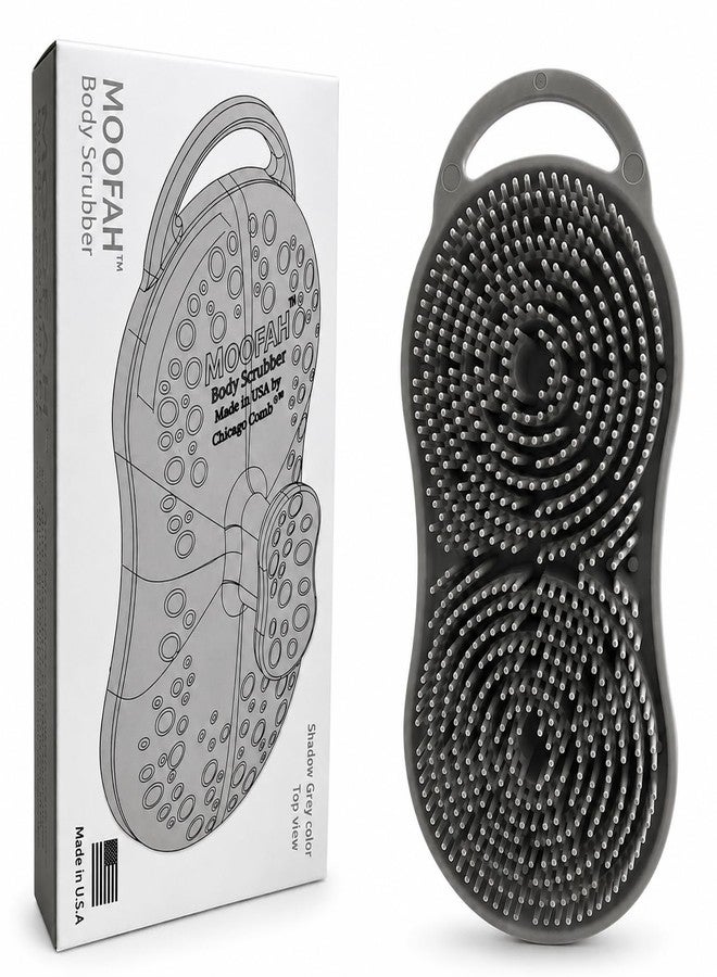 Chicago Comb MOOFAH™ Body Scrubber- Deep Cleansing, Gentle Exfoliation for Smoother Skin, Soft-Touch Bristles, Made in USA by Chicago Comb, Easy Rinse, Quick-Dry (Shadow Grey - Image 1