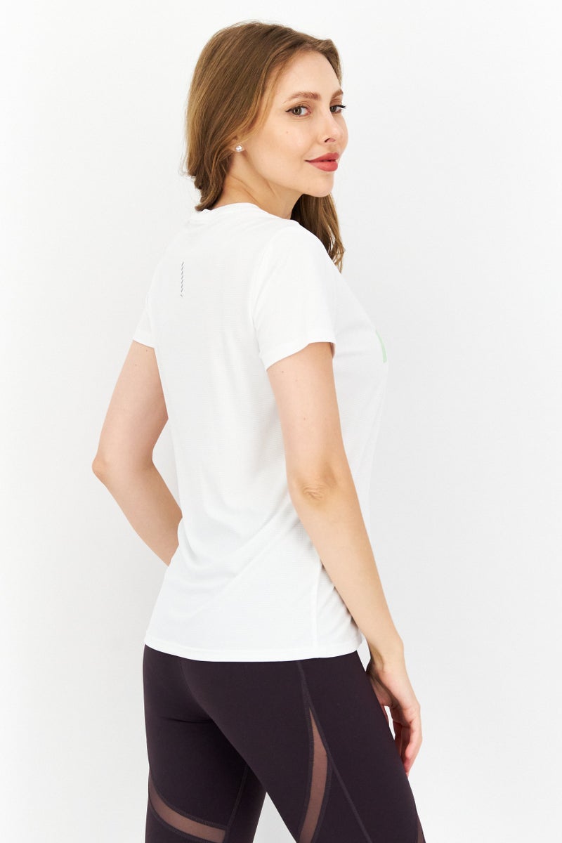 PUMA Women Sportswear Fit Brand Logo Running Top, White Combo  - Image 4