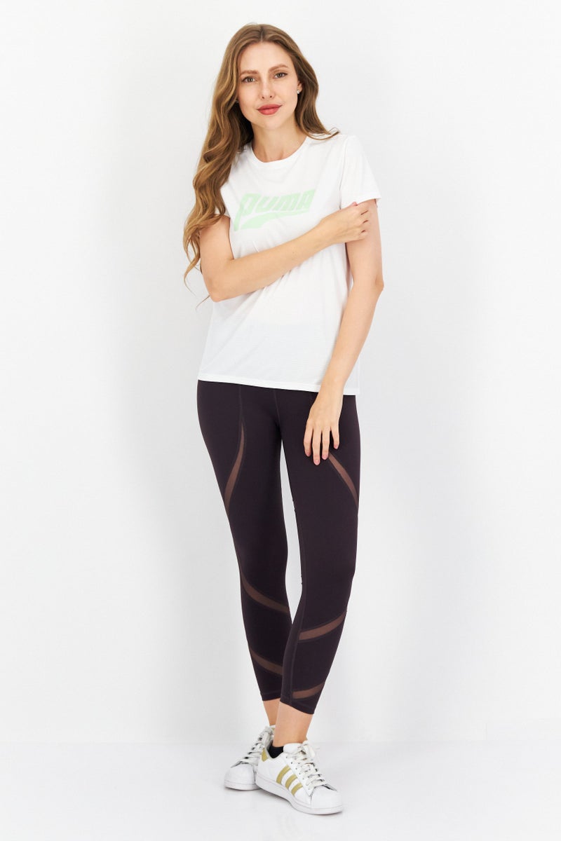 PUMA Women Sportswear Fit Brand Logo Running Top, White Combo  - Image 3