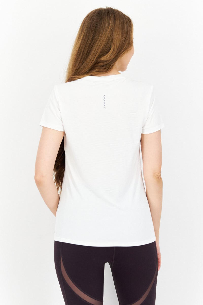 PUMA Women Sportswear Fit Brand Logo Running Top, White Combo  - Image 2