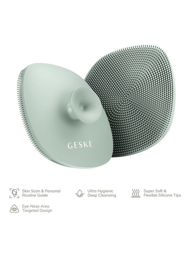 GESKE Smartappguided™ Facial Brush 4 In 1 Professional Facial Cleansing Brush With Handle Skin Cleansing Soft Silicone Facial Brush Routine Skincare Gentle Cleansing Facial Cleanser - Image 2