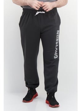 Men Regular Fit Brand Logo Jogger Pants, Dark Grey