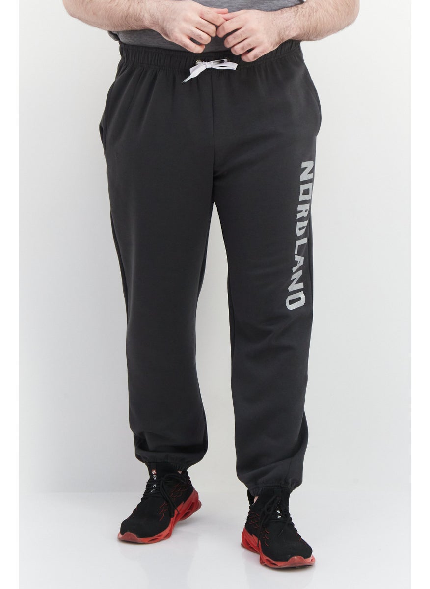 Nordland - Men Regular Fit Brand Logo Jogger Pants, Dark Grey - Image 1