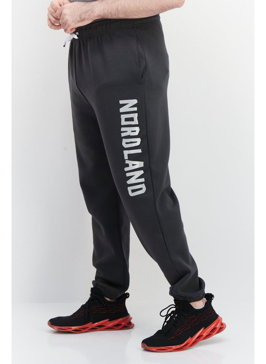 Nordland - Men Regular Fit Brand Logo Jogger Pants, Dark Grey - Image 1