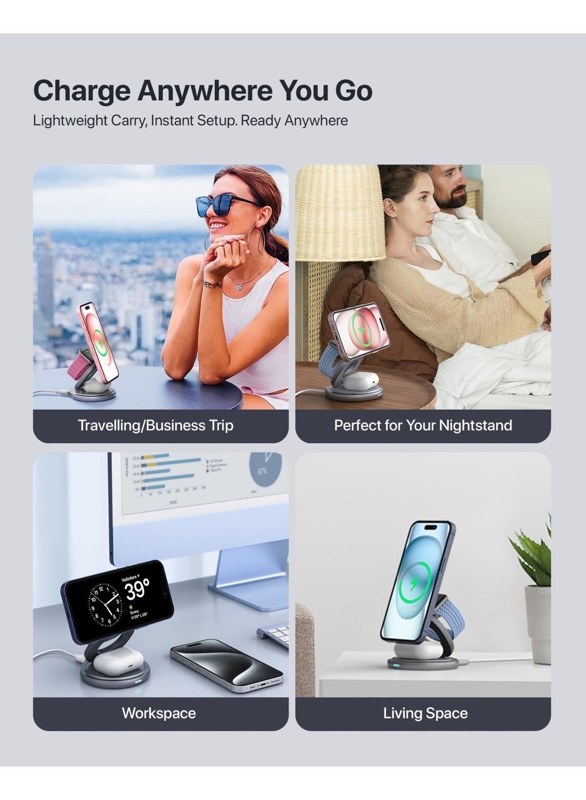 Infinity 3-In-1 Magnetic Wireless Charger Stand Magsafe