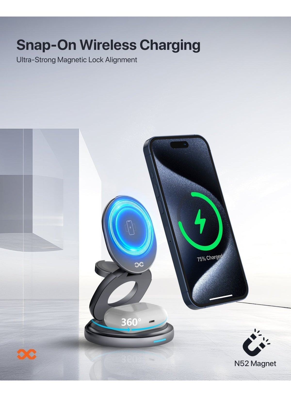 Infinity 3-In-1 Magnetic Wireless Charger Stand Magsafe