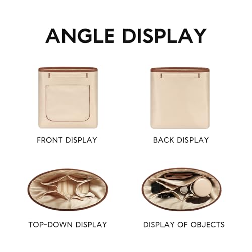 GIVLEFLY Backpack Organizer Insert & Liner with Cup Holder and Umbrella Holder, Compatible with Longchamp Le Pliage Original Backpack, Multiple Pockets Bag Divider & Shaper, Beige - Image 5
