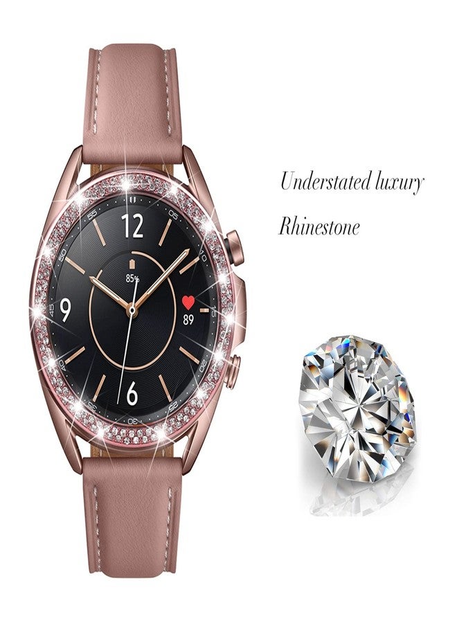 DEALELE Bezel Cover Compatible with Samsung Galaxy Watch 3 (41mm), Bling Rhinestone Diamond Stainless Steel Metal Bezel Ring Replacement Watch Face for Women Men (Bronze) - Image 4
