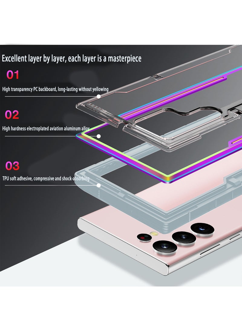 X-level Samsung Galaxy S24 Ultra Clear Case Cover Protection with Alloy Edge 3 meter high Anti-drop Comfortable Touch back Cover Support wireless Charging Camera len Protector Shell for Galaxy S24 Ultra  - Image 3