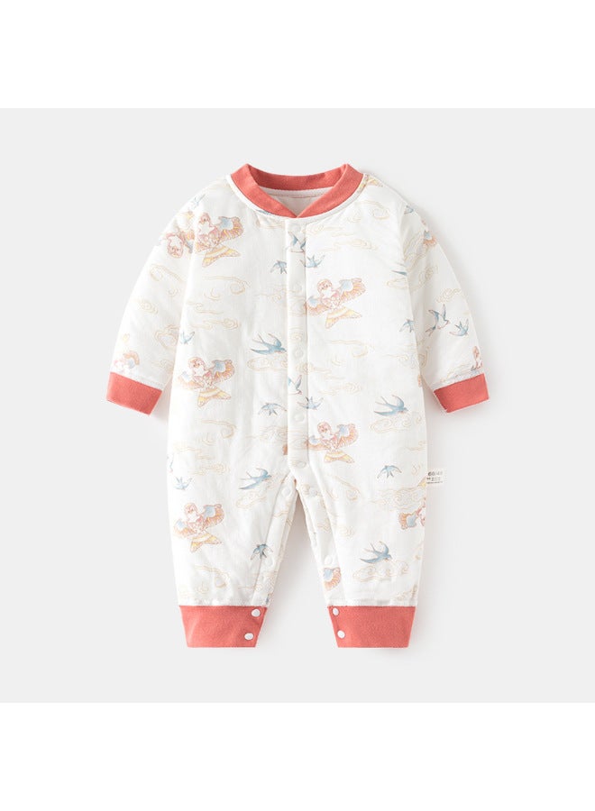 Baby Cotton-padded Romper, Infant Warm Winter Seamless Jumpsuit, Thin Cotton Thickened Front-opening Children's 40g Crawling Suit