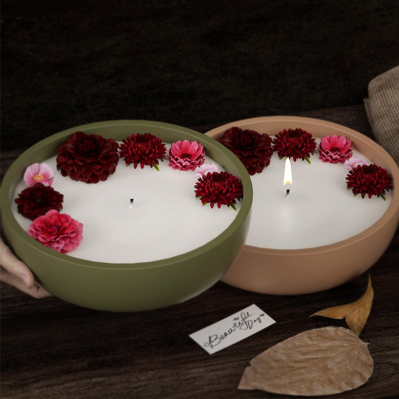 japleed Big Round Bowl Resin Mold 8.2in Large Silicone Container Epoxy Resin Concrete Candle Holder Trinket Box Succulent Plant Pot Bathroom Vanity Tray Storage Craft Making Decoration - Image 5