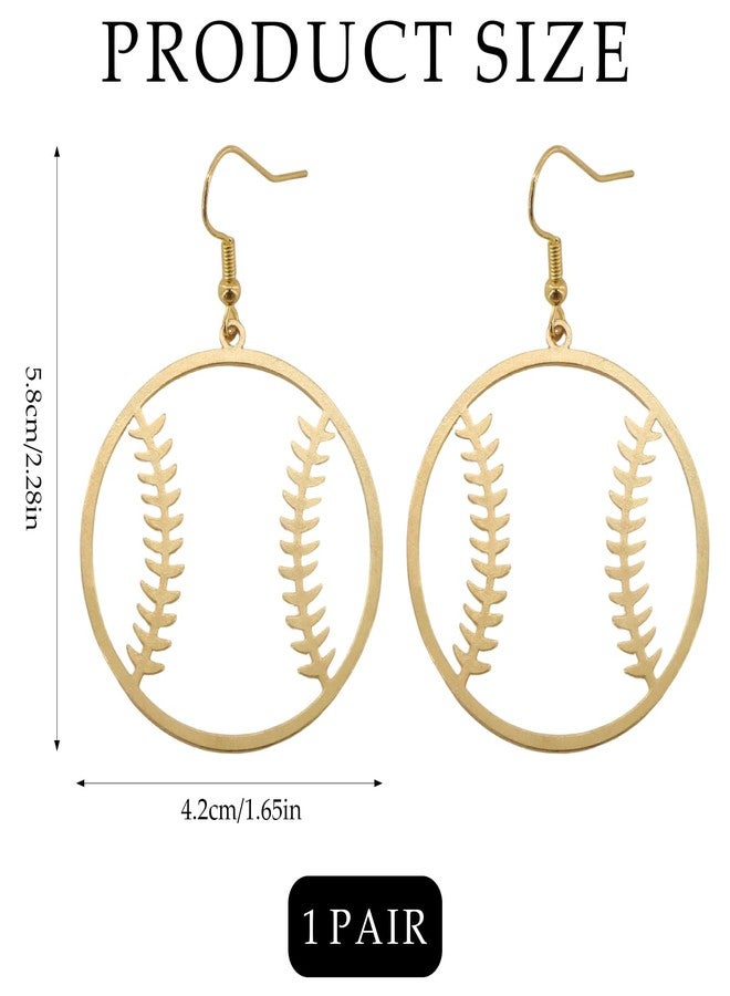 Bmpzery Baseball Earrings for Women,Gold Baseball Earrings Dangle Hoop,Fashion Ball Shape Earring Sports Jewelry Accessories,Gifts for Women Sports Earring Party Outfit Jewelry Accessories - Image 2
