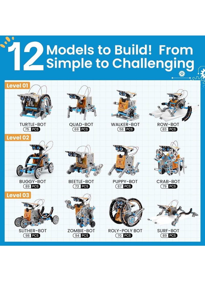 ARNOTEC 🌟【12 robot shapes, one set to play with】 This set can assemble 12 different robot models, which can move on land or water, stimulating children's endless creativity and desire to explore! Let children learn scientific knowledge in happiness!  - Image 2