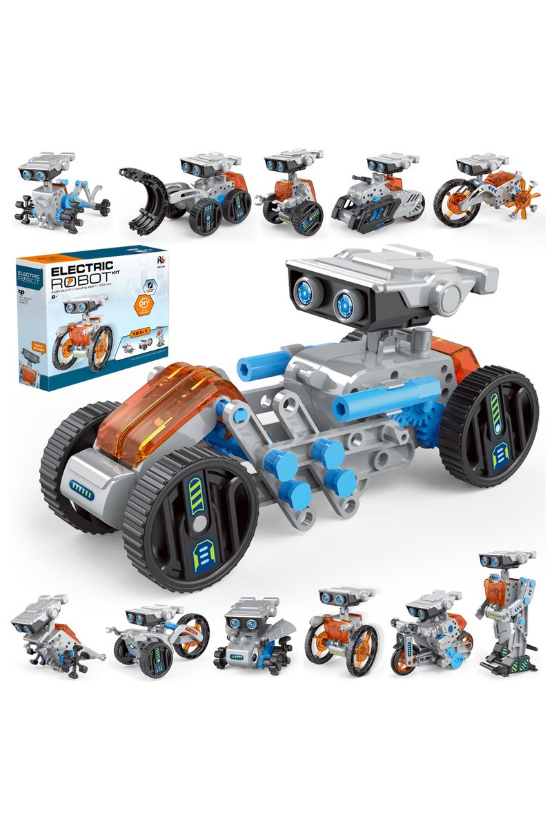 ARNOTEC 12-in-1 Electric Robot Kit for Kids Ages 8-13 – STEM Building Toys with 190 Pieces, Battery-Powered Educational Science Experiment Gift for Boys and Girls - Image 1