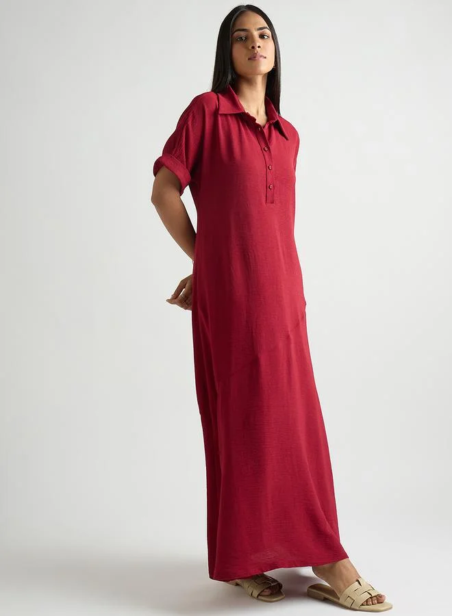 Femmella  Women Deep Red A-Line Maxi Dress for Women | Best Price UAE