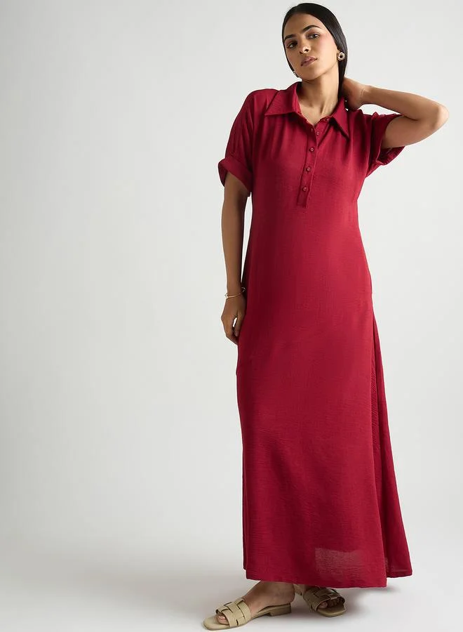 Femmella  Women Deep Red A-Line Maxi Dress for Women | Best Price UAE