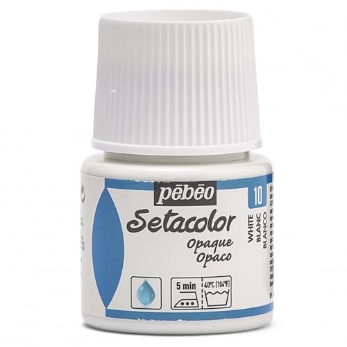 Pebeo 295-010 Setacolor Opaque Fabric Paint 45-Milliliter Bottle, Titanium White 1.5 Fl Oz (Pack of 1) - Image 1