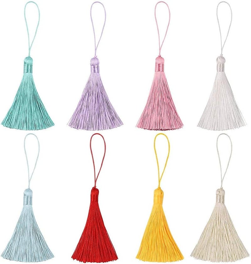 ChicAbode Silicone Bookmark Mould,4 pcs DIY Resin Bookmark Mold and 16 pcs Multiple Colour Tassel,5.5in Jewelry DIY Craft Rectangle Transparent Mold,DIY Bookmark Mould Making Epoxy Resin - Image 3