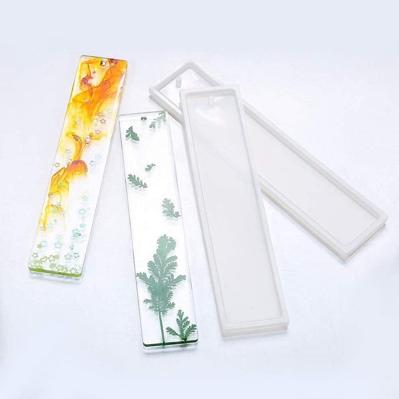 ChicAbode Silicone Bookmark Mould,4 pcs DIY Resin Bookmark Mold and 16 pcs Multiple Colour Tassel,5.5in Jewelry DIY Craft Rectangle Transparent Mold,DIY Bookmark Mould Making Epoxy Resin - Image 5