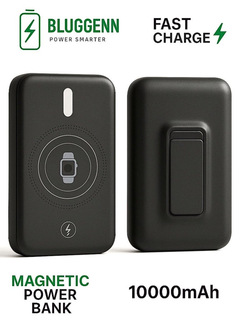 بلجن باور بنك شاحن متنقل مغناطيسي 10000mAh شحن فائق السرعة 20W⚡🚀 مع ستاند خلفي قابل للطي  - تصميم مدمج أنيق - متوافق مع iPhone MagSafe - Image 1